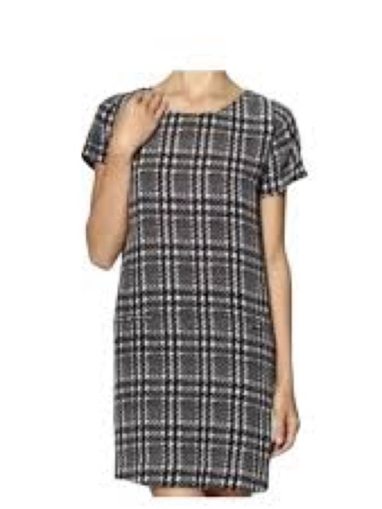 Joie Dresses & Skirts - Joie Silk Printed Shift Dress M Black Ivory Houndstooth J259-31001